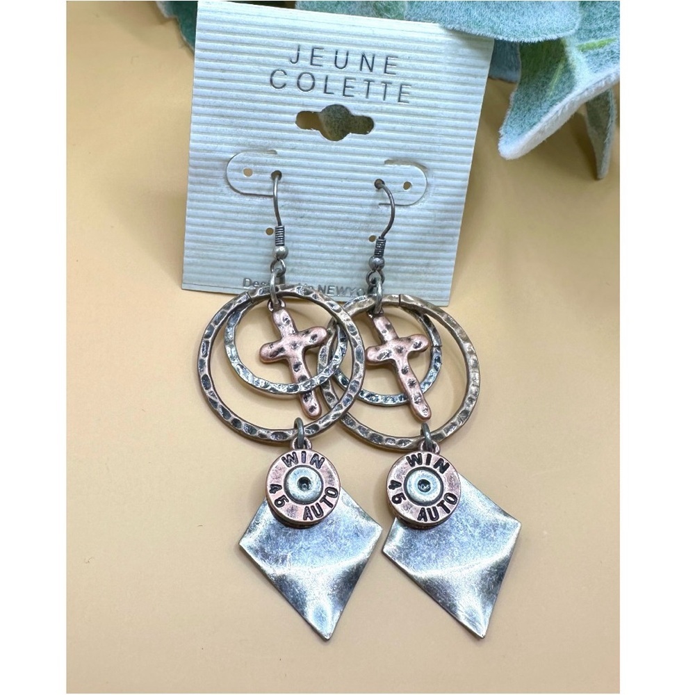 Jeune Colette two tone metal earrings